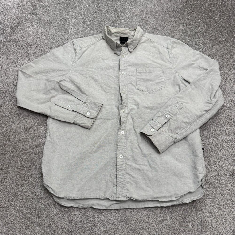 Oakley Oxford Custom Fit Button Down Shirt Mens Medium Gray Long Sleeve Cotton